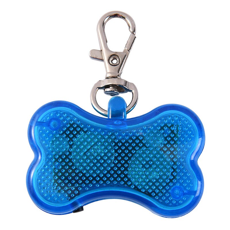 Collar de seguridad nocturna para perro, colgante brillante, luces LED Flash, accesorios para mascotas, brillante en la oscuridad: Azul