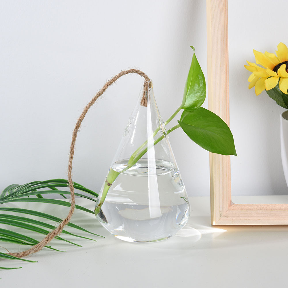 Hanging Glass Ball Hydroponic Vase Flower Plant Pot Terrarium Container Decor for Bedroom Living Room Wedding Home Decoration