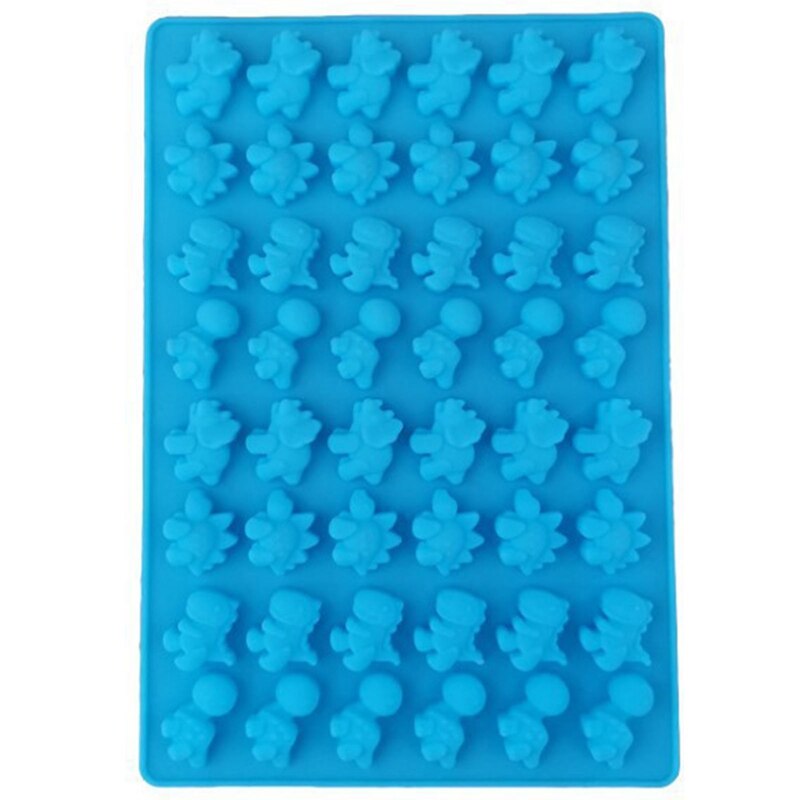 Cute Little Dinosaur Silicone Molds Chocolate Mould Ice Tray Mould Soft Candy Mould With Dropper DAG-ship: blue