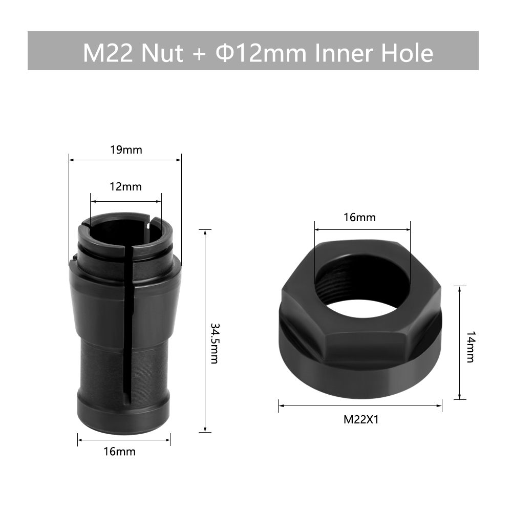 LAVIE Carving Machine Collet Trimming Machine Woodworking Accessories Adapter ER Clamp Nut -C NUT COLLET