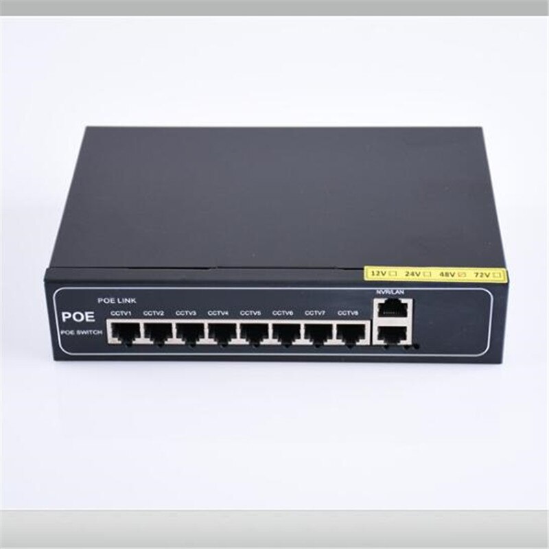 ANDDEAR-48v 8 port gigabit unmanaged poe switch 8*100 mbps POE poort; 2*100 mbps UP Link poort; 1*100 mbps SFP poort