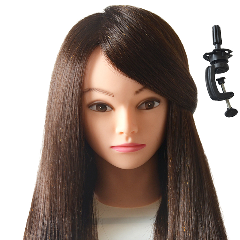 85% Human Hair Mannequin Head Doll Head with Hair Cosmetology Manikin Head Dummy Head for Curl Iron Braiding Hairstyle: black