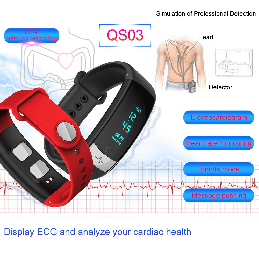 / Sport Pedometer Walking Tracker Smart Bracelet Wristband Waterproof Sleeping ECG Heart Rate Monitor Calorie Calculating Watch