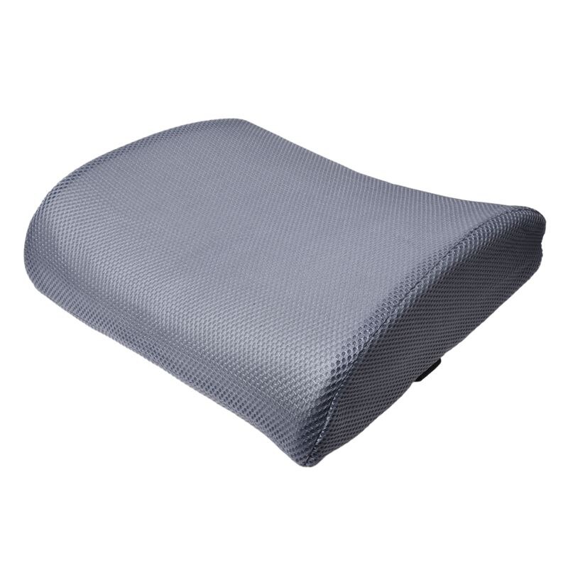 Car Office Home Memory Foam Seat Chair Lumbar Back Support Cushion Pillow Grey