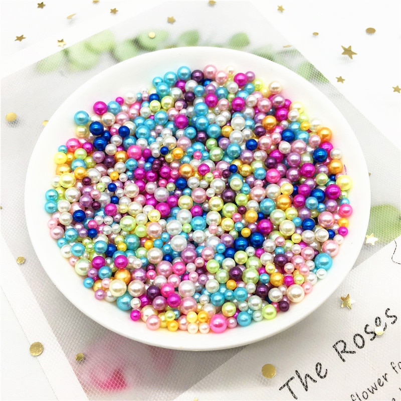Perles en Imitation acrylique pour artisanat, mélange de 3/4/5mm, sans trou, perles d'art de fabrication de bijoux, matériel artisanal, 10g