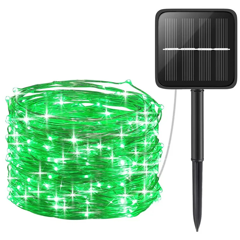 Solar String Fairy Lights 12M 100LED / 22M 200 LED Waterdichte buitenslinger Zonne-energie Lamp Kerstmis voor tuindecoratie: Bos Groen / 6-10W