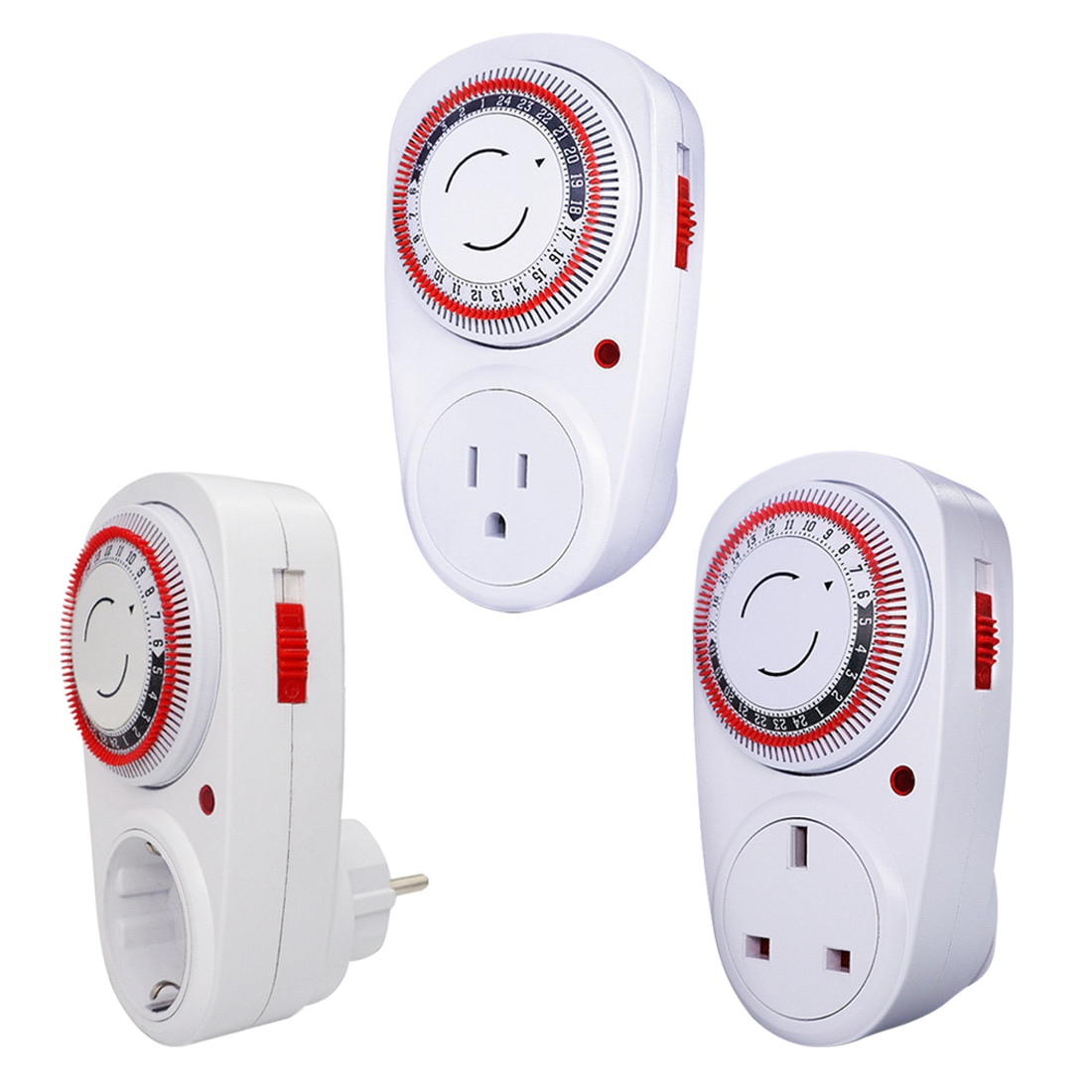 Temporizador de programa eléctrico mecánico programable con enchufe de 24 horas, interruptor de alimentación de 230V, ahorrador de energía, enchufe UE/EE. UU./Reino Unido