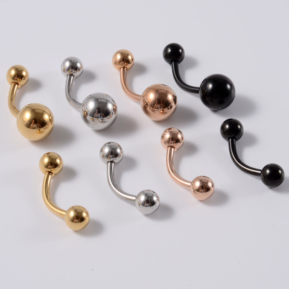 Piercing para el ombligo Mxied de 14g x 10x5/8mm, Piercing para el ombligo, dorado, Negro, Rosa, chapado en oro anodizado, joyería para el cuerpo, 2 uds.