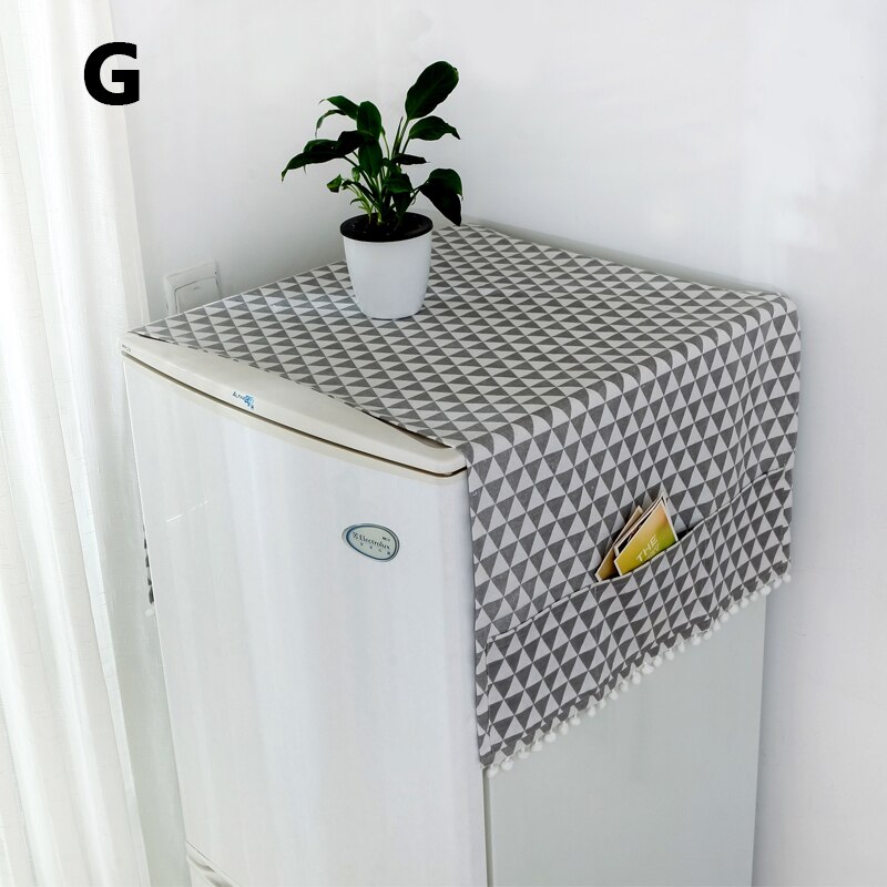 Anti-slip Drum Washing Machine Cover Dust Cover Clean Waterproof Dust Cover Fridge Top Cover Dryer Front With 6 Storage Bags: G