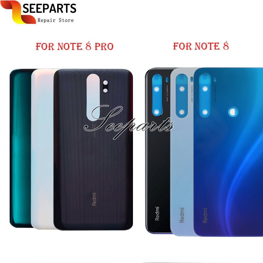 For Xiaomi Redmi note 8 pro Back battery Cover door For Redmi note 8 pro/ 8 Battery Cover Back Glass Panel Rear Housing case