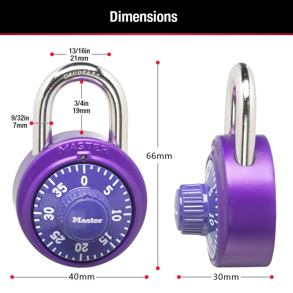 Master Lock – casier à combinaison 1530D, verrouillage par mot de passe Portable, cadenas à combinaison, verrouillage rotatif pour casiers de gymnastique et scolaires