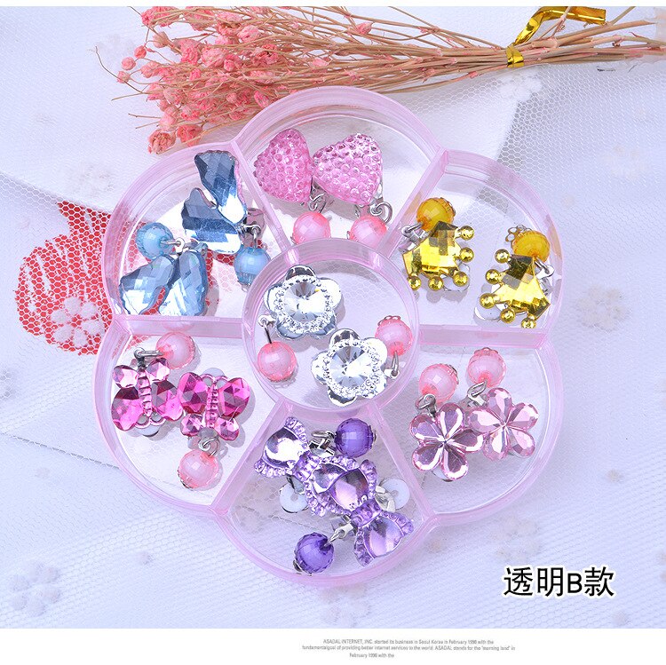 Cartoon Earrings Plastic Ear Clips Girls Toy Colorful Girls Kids Children Pretend Play Beauty Toys Birthday Party: Type B