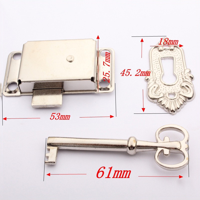 1PC Cabinet Door Lock Set with Key Iron Plating Zinc Alloy Drawer Wardrobe Lock Furniture Kitchen Drawer Lock Replacement