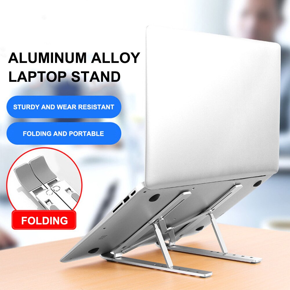 Justerbar aluminium bærbar bordstativ bordstativ bærbar sammenleggbar laptopstøtte tv seng runde stå opp arbeider kontor