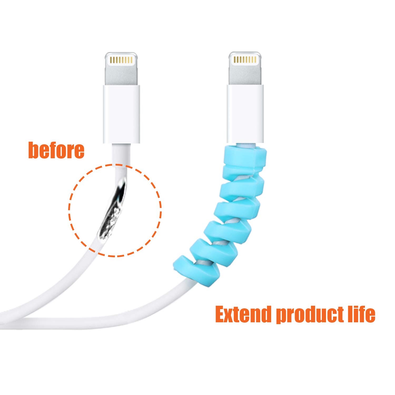 100Pcs Kabel Protector Siliconen Spoelopwinder Wire Cord Organizer Cover Voor Apple Iphone Usb Charger Cable Koord