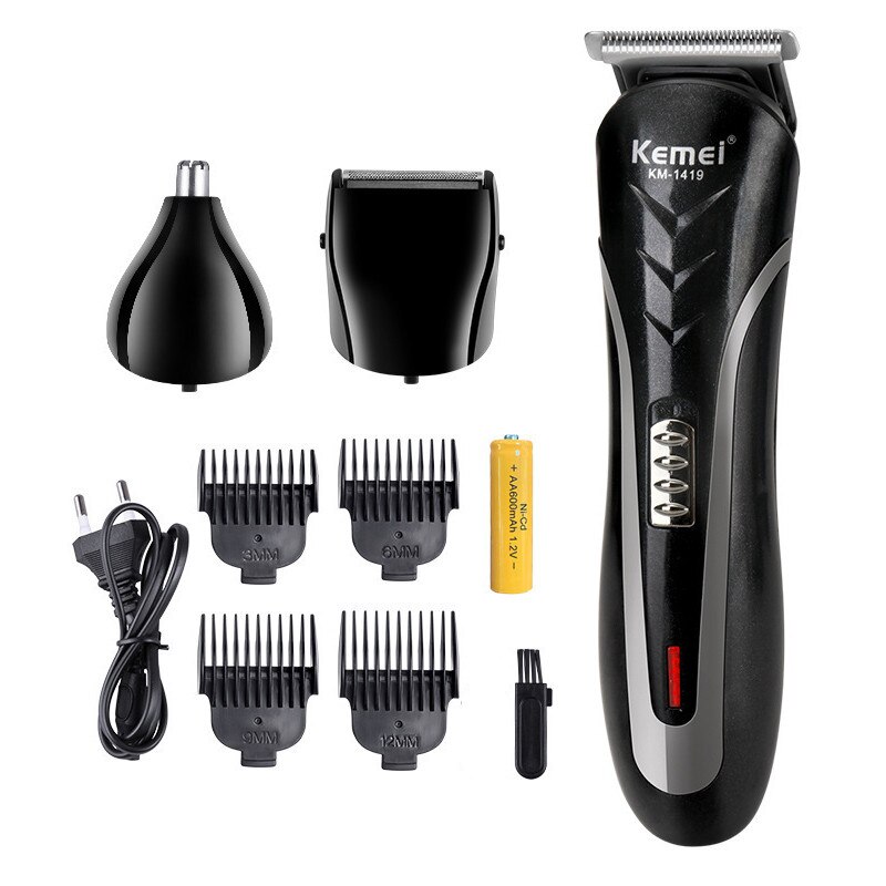 Profession Rechargeable Hair Clipper For Men Waterproof Wireless Low Noise Electric Shaver Beard Nose Ear Shaver Hair Trimmers: KM-1419
