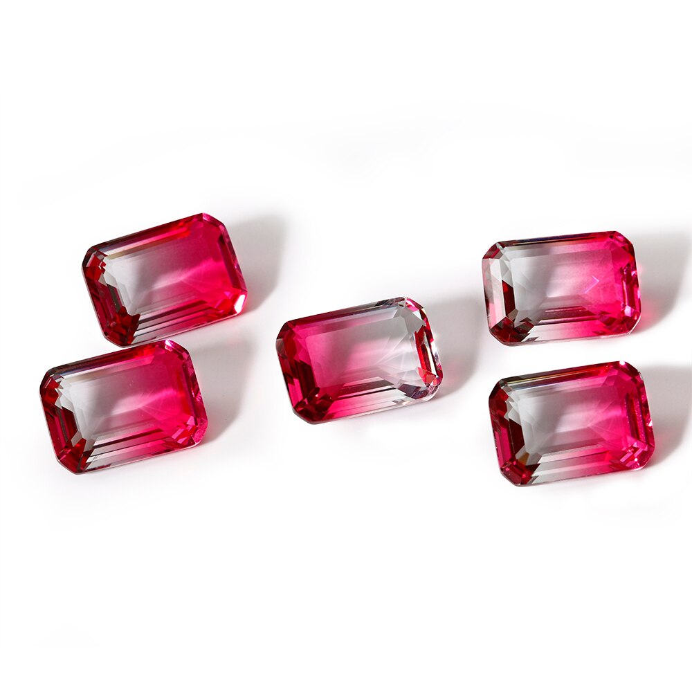 Charms 10X14MM Real Loose Gemstones Rectangle Cut 6.3-6.5ct Tourmaline Stone Fine Jewelry Accessories For decoration 10pcs