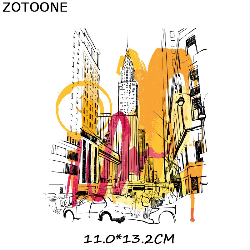 Zotoone Kleurrijke Londen Vrijheidsbeeld Patches Ijzer Op Transfers Voor Kleding T-shirt Diy Kids Camera Stickers Warmteoverdracht