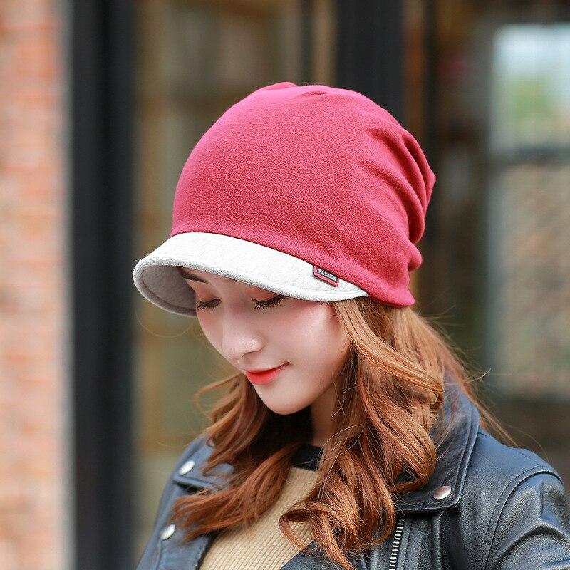 Vrouwelijke herfst en winter cap dubbele eend tong cap hoofddoek hoed