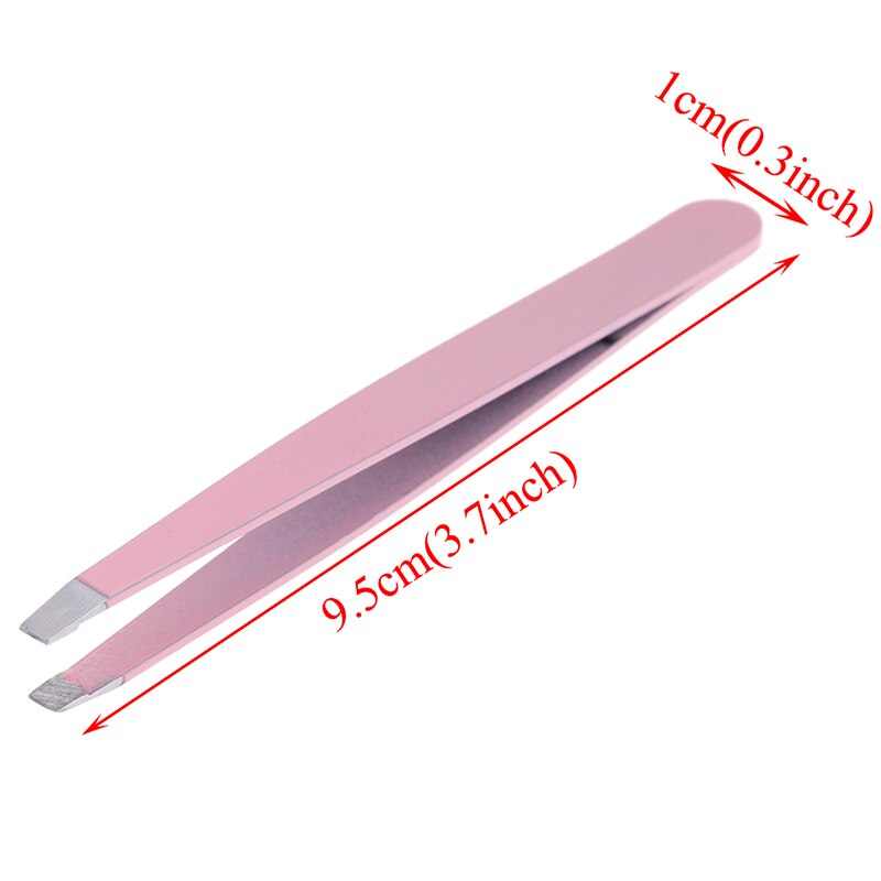 1Pc Rvs Gedrukt Wenkbrauw Pincet Slant Tip Ontharing Wenkbrauw Pincet Tool Willekeurige: 1pc