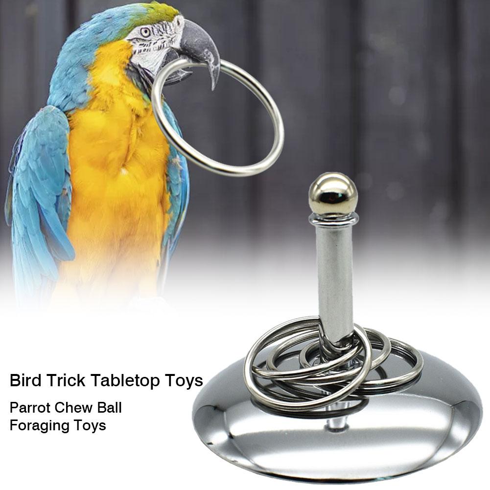 Stainless Steel Bird Toy Activity Training Funny Mini Ferrule Toy for Parrot Development Interactive Supplies Cage Foot Toys