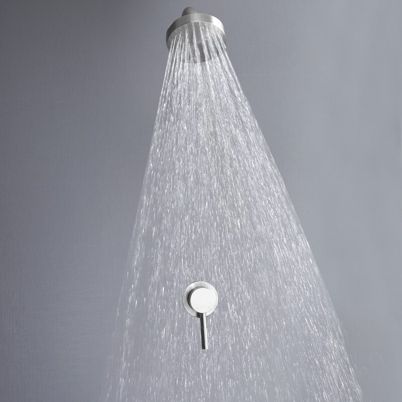 Stainless Steel Concealed Shower Faucets Set Brushed Nickel Rainfall Shower Head Single Handle Mixer Tap Bathroom Shower Mixer