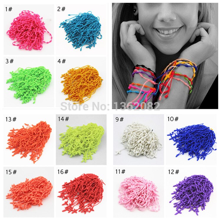 De uno hecho a mano de la suerte de trenza cuerda Rosario atado pulseras de cuerda de Nylon Cruz pulseras de la Amistad pulsera MB04
