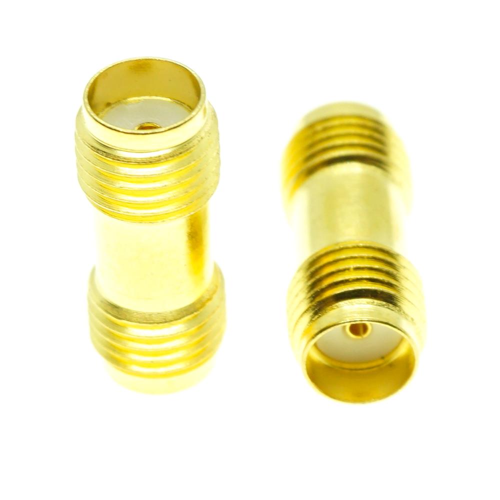 Connector Socket SMA Female Jack To SMA Female Plug 2 Dual SMA Female Gold Plated Brass Straight Coaxial RF Adapters