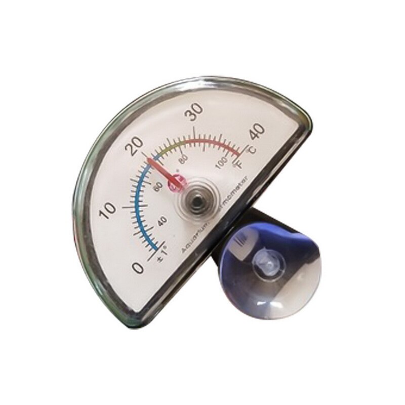 Akvarietermometer, akvarium temperaturmåler, nedsænket urskive, sugekop,: Halvcirkel