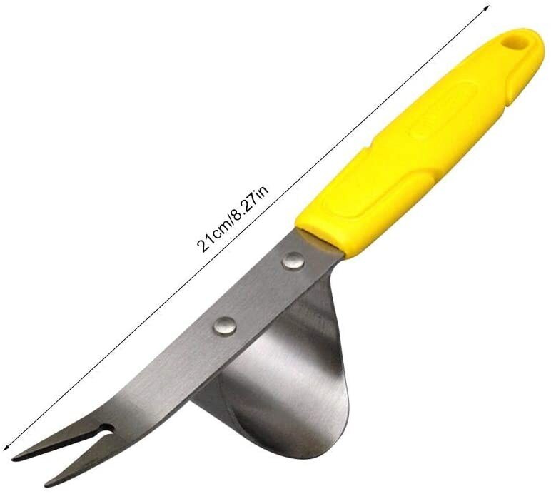 Desbrozadora manual de escardador de jardín, herramienta de desbarbado, herramienta de desbarbado, Extractor de deshierbe y cabeza de tenedor de jardín #0604sy30