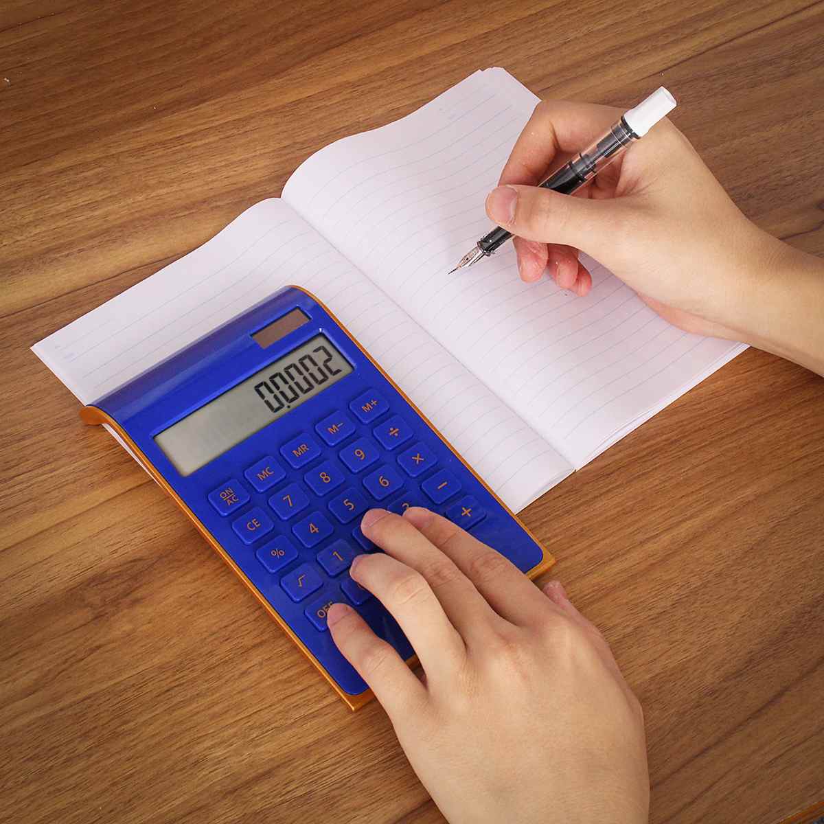 Slim Portable Calculator Solar Energy Battery Dual 10 Digital LCD Display Electronic Calculating Tools for Office School