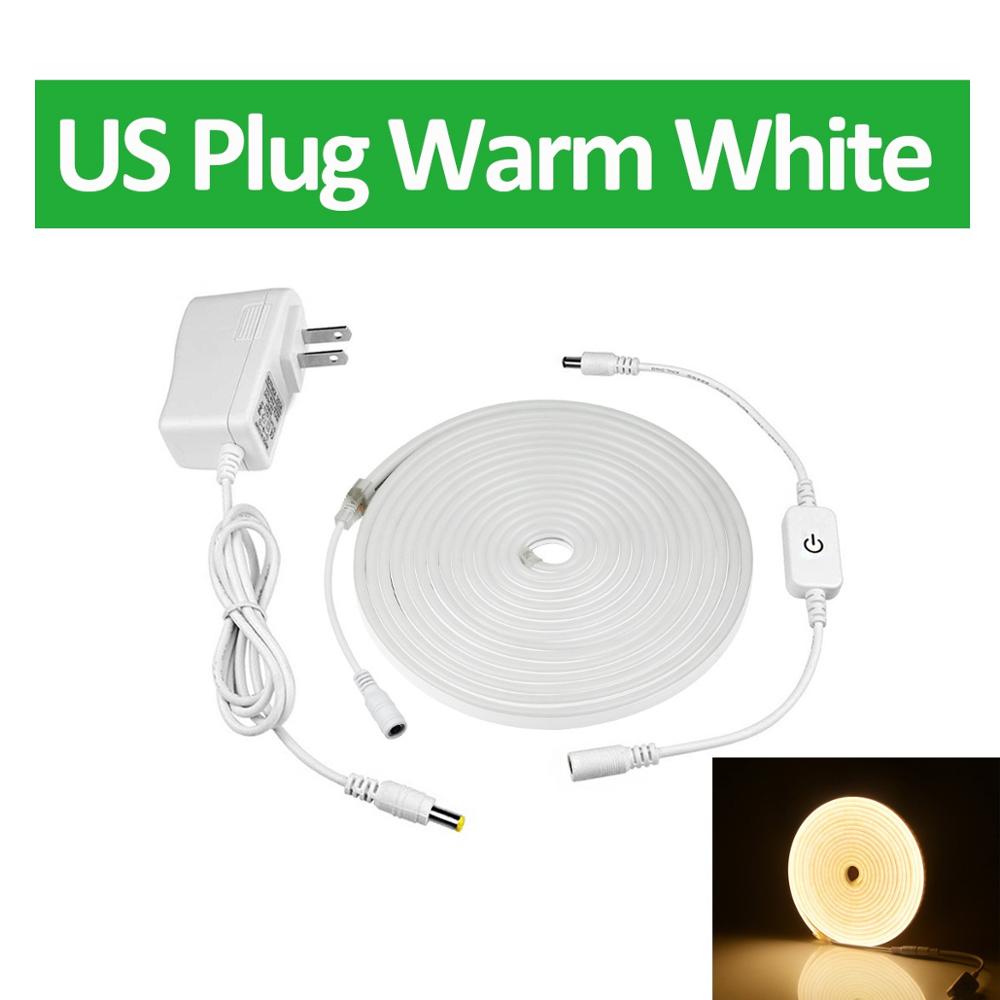 LED neon light dimmable white warm white DC 12V soft neon lamps room decoration Cuttable tape for DIY neon letters: US Plug Warm White / 4m