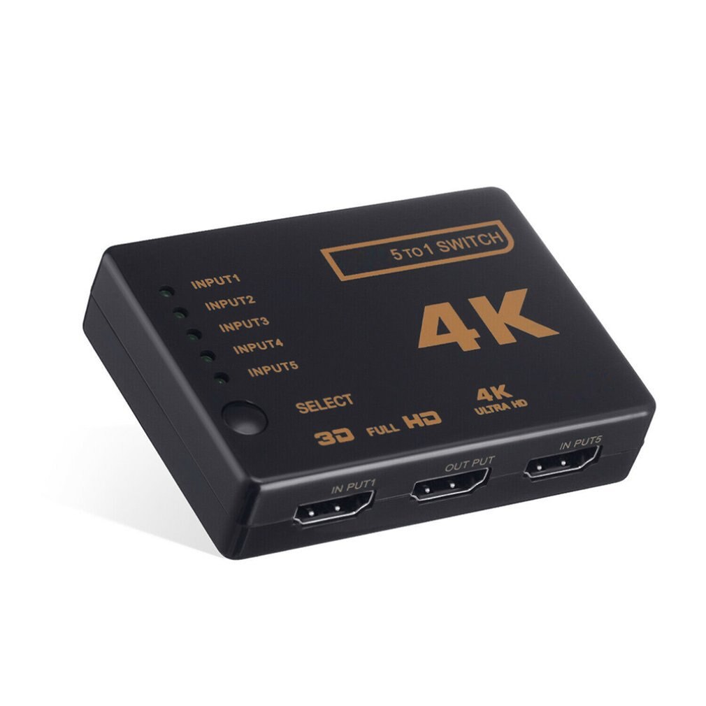 1 Set 5 Poort Uhd 3D 4K 1080P Hdmi Splitter Schakelaar Selector Switcher Hub Ir Afstandsbediening Hdtv Hub infrarood Afstandsbediening