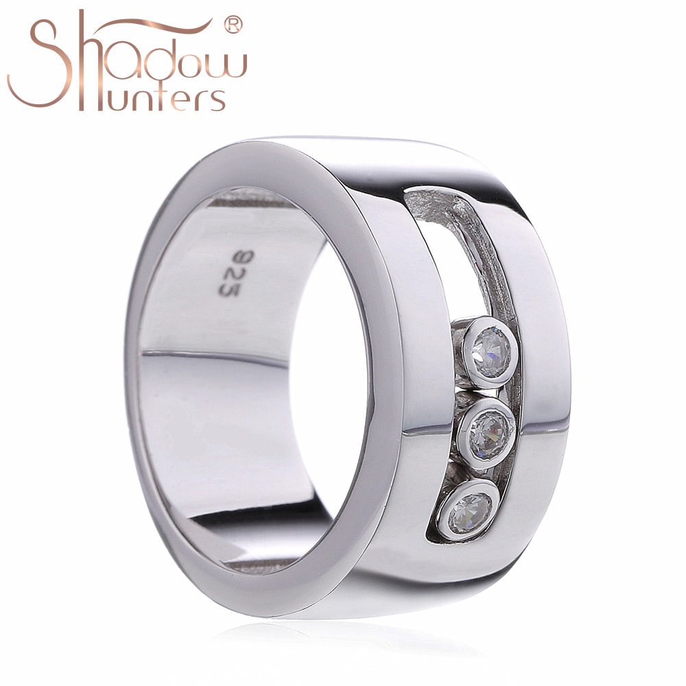 Shadowhunters Authentieke 925 Sterling Zilver Bewegen Steen Trouwringen Voor Vrouwen En Mannen Engagement Sterling Zilveren Luxe Sieraden