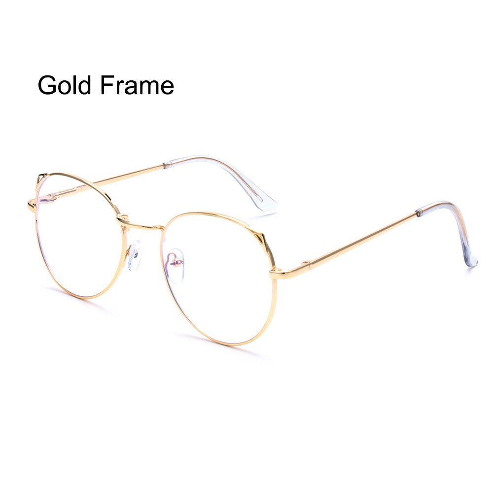 Optical Computer Glasses Anti Blue Light Gaming Glasses Round Metal Glasses Frame Can Be Equipped with Other Glasses: Gold