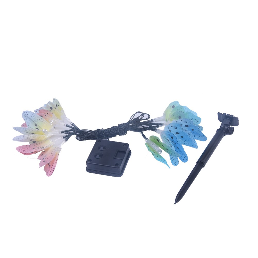12 Led Zonne-energie Butterfly Glasvezel Fairy String Outdoor Tuinverlichting