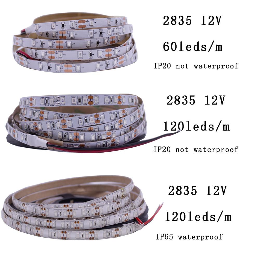 Tira de luces LED ultravioleta UV de 12V impermeable IP65 IP20 pesca nocturna 395nm 60 /120 uds/M2835 SMD luces de cinta PCB blancas