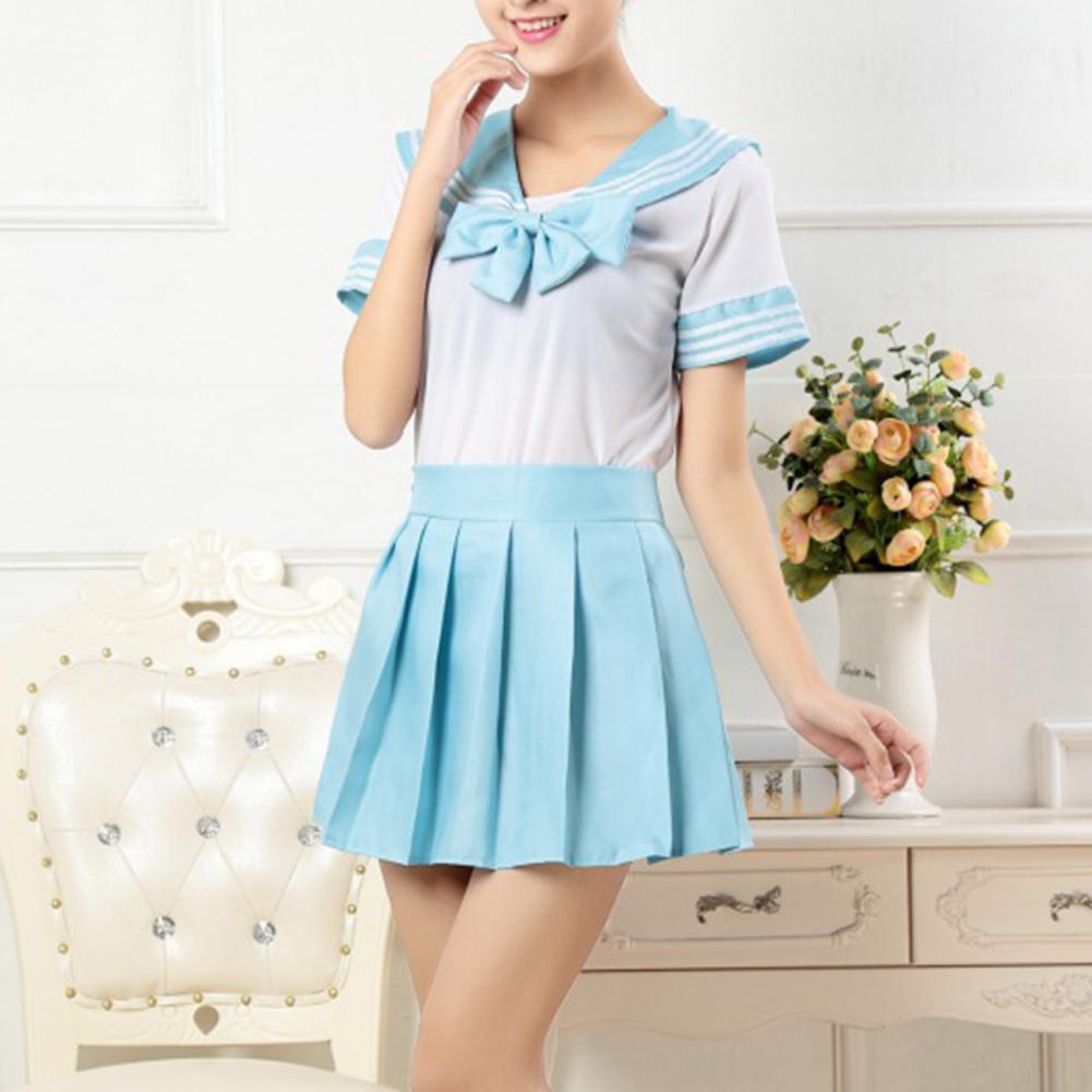 JK Skirt Seven Colors Anti-wrinkle Basic Style High School Uniform Suit for Sports Meet