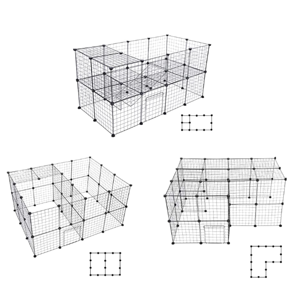 Durable Small Animal Cage Portable Metal Wire Yard Fence Pet Playpen Animal Fence Cage Kennel Crate