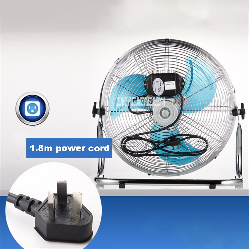 FE-40 16inch Industrial Electric Fan Household 3 Gear Adjustment Floor Fan Aluminium Leaf Large Wind 1200rpm Stand Fan 220V