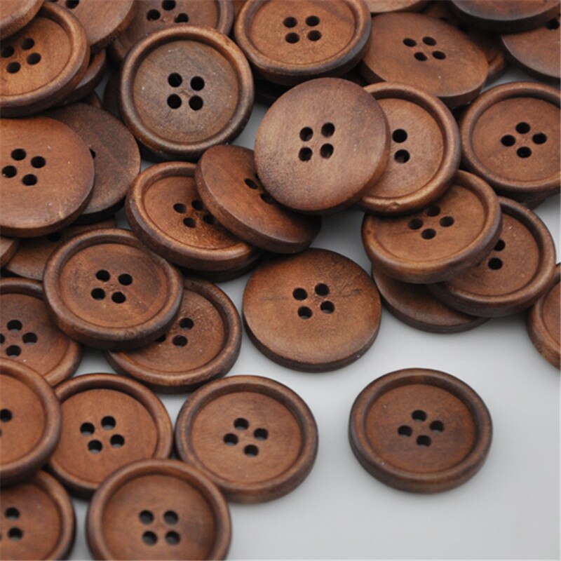 20/40Pcs 4 Hole Houten Knopen 25Mm Naaien Craft WB174