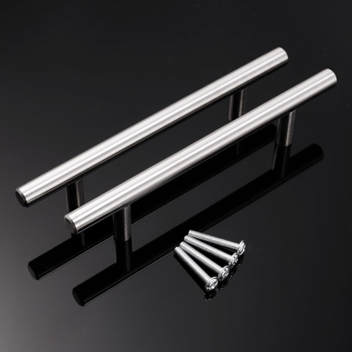 Stainless Steel T Bar Kitchen Door Handles 96mm hole centres