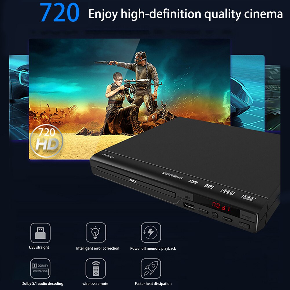 DVD Player Home DVD Player With AV Cable for TV Multi Region DVD Player With Remote Control