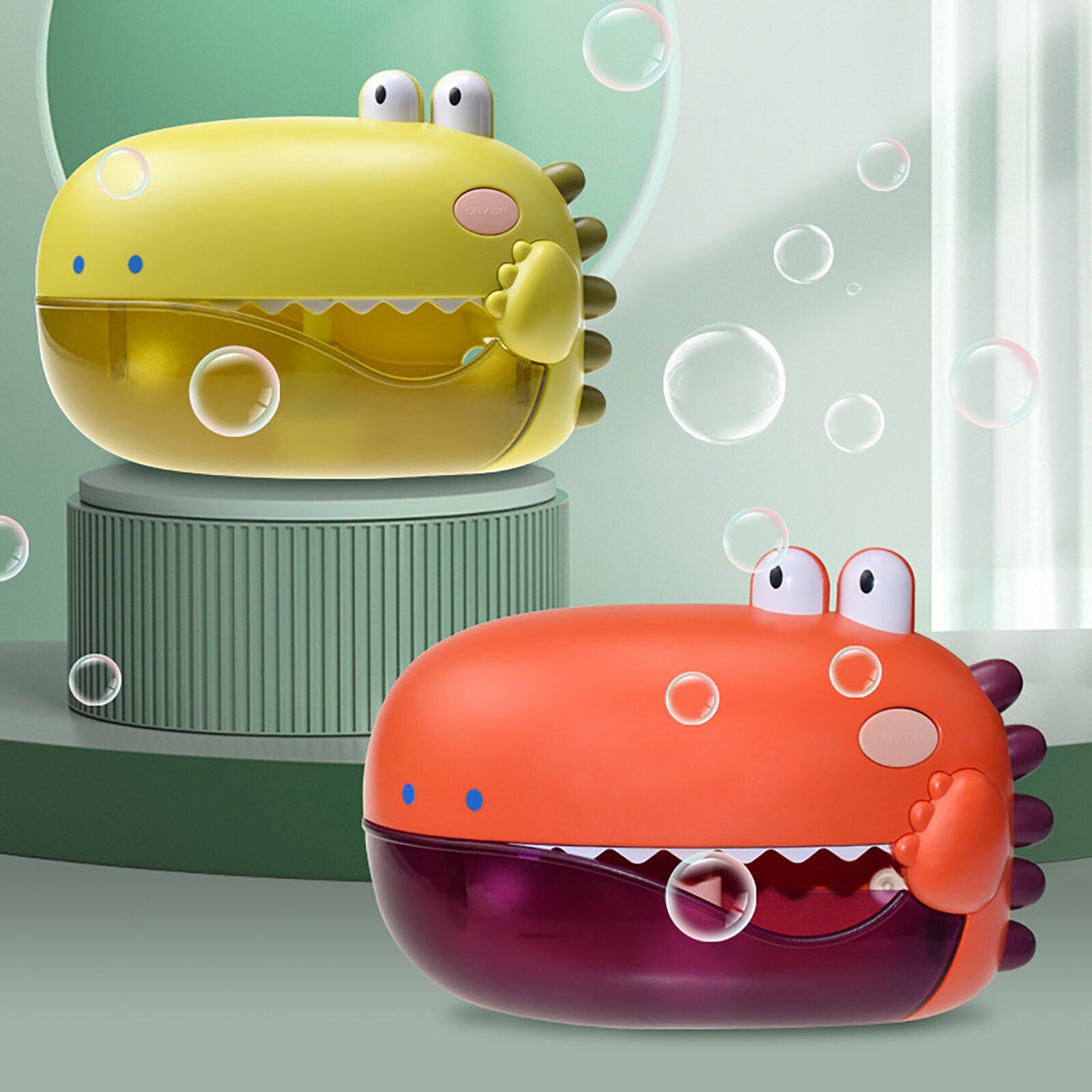 Dinosaurus Bubble Bad Machine Met Zuignap, Realistische Speaker Cartoon Vorm Elektrische Speelgoed