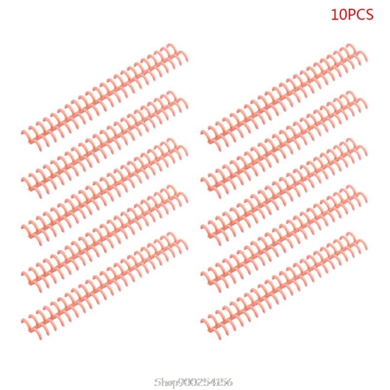 10pcs Plastic Loose Leaf Link Spiral Circles Binder Ring for 30 Holes Notebook Paper Book Stationery O01 20: Pink
