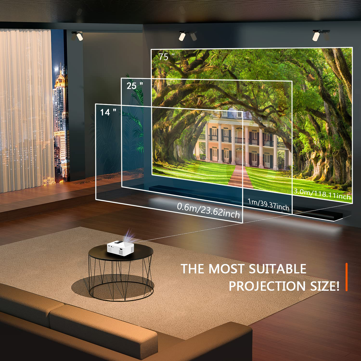 YT100 Entertainment Projector Multimedia Video Home Theater Outdoor Entertainment can be charged with a mobile power supply