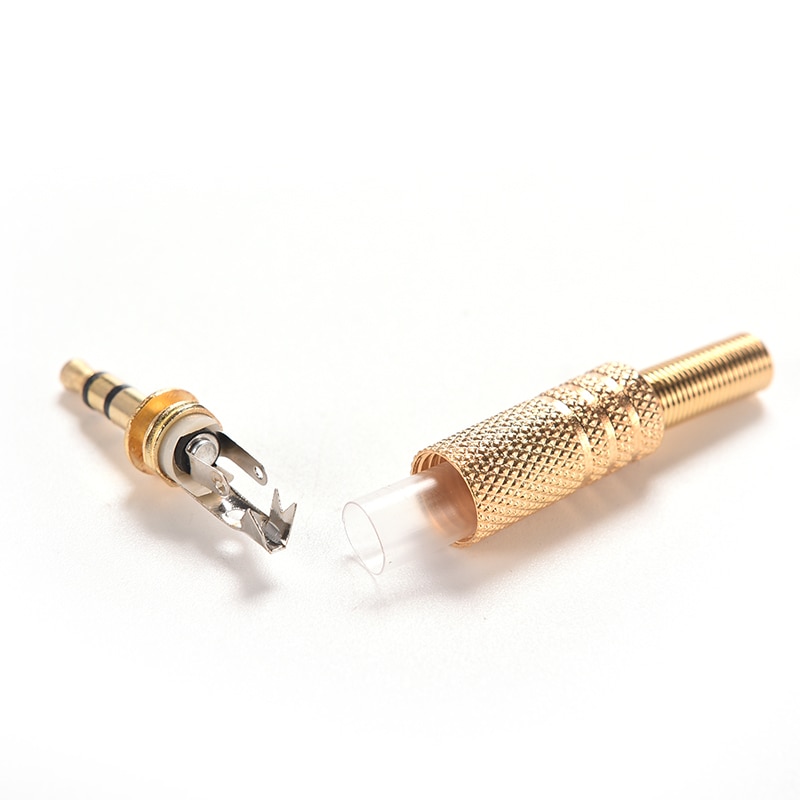 5pcs 3.5mm Stereo Audio Jack Plug Mini 1/8Inch Jack Plug Headphone Male Plug Coax Cable Audio Adapter Connecter Soldering