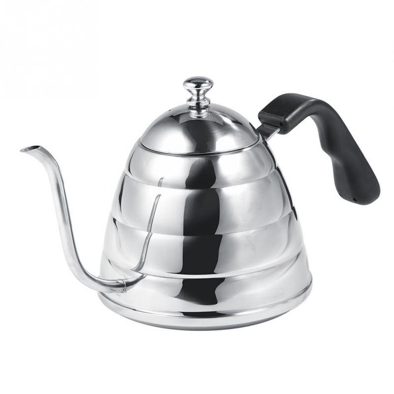Household 304 Stainless Steel Pour Over Coffee Gooseneck Kettle Teapot for Home Cafe Coffee Pot 900ml
