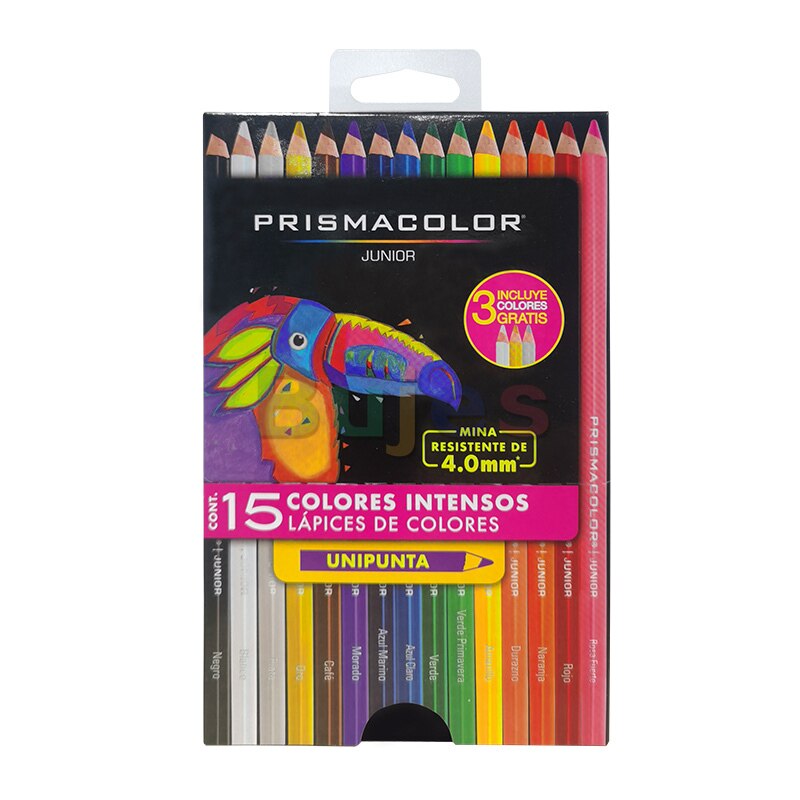 USA Prismacolor Junior colored pencil Assorted Colors,12/15/24/36/48 Pack Beautifully crafted with high wood, non- toxi: 15 color