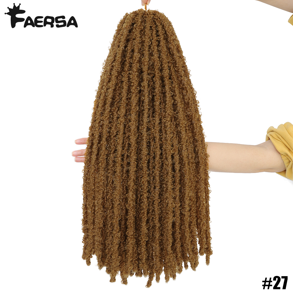 Borboleta locs crochê cabelo dreadlocks meche falso fechaduras crochê tranças de cabelo extensões fechaduras macias trança encaracolado cabelo sintético: #27